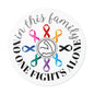 Family Strength Cancer Ribbons Round Sticker