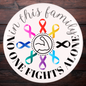 Family Strength Cancer Ribbons Round Sticker