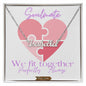 Soulmate Puzzle Heart, Customizable Name Necklace