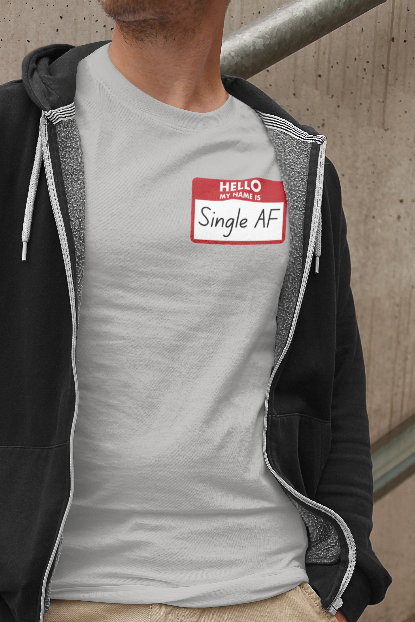 Sinlge AF Nametag (Mom made me)