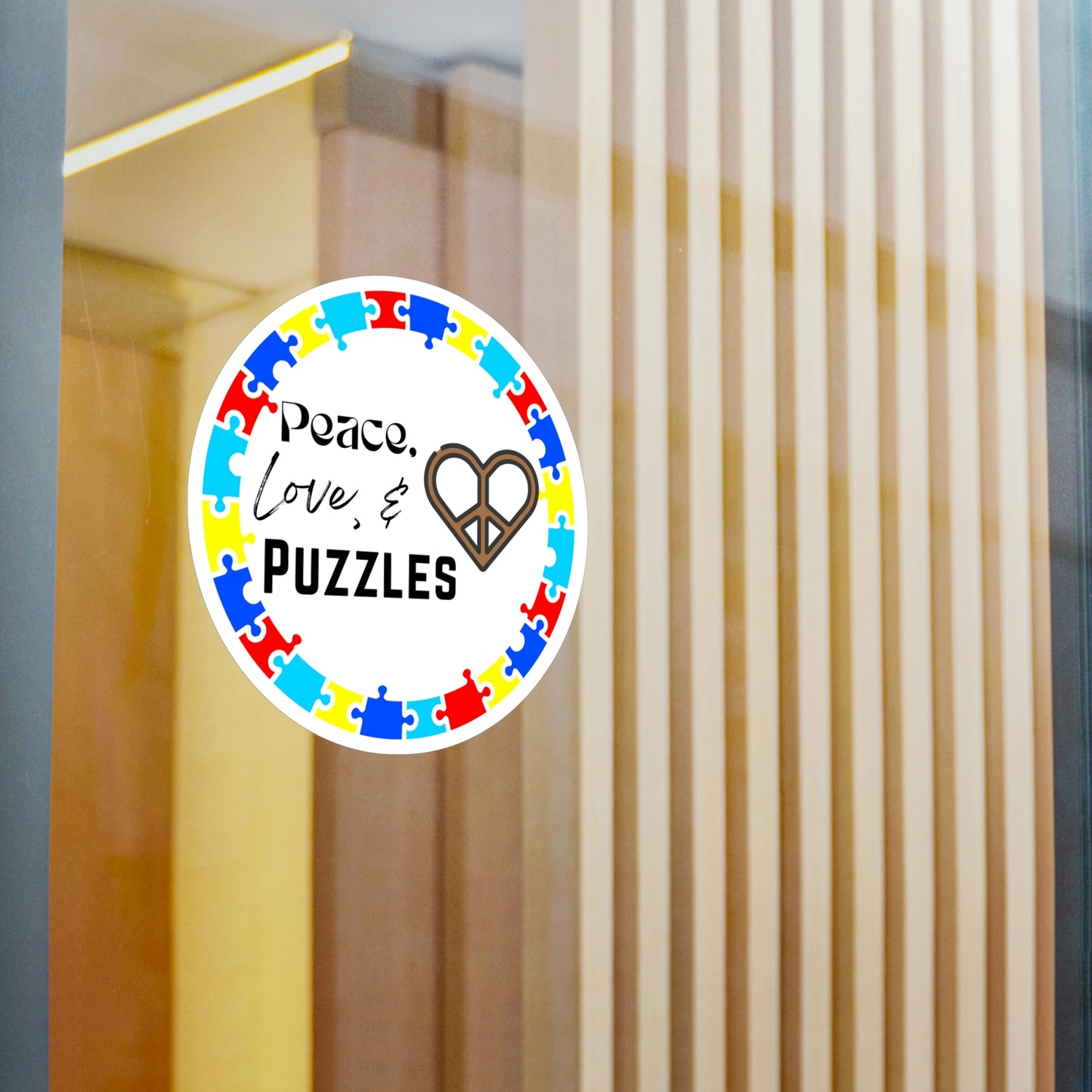 Peace, Love, & Puzzles Sticker