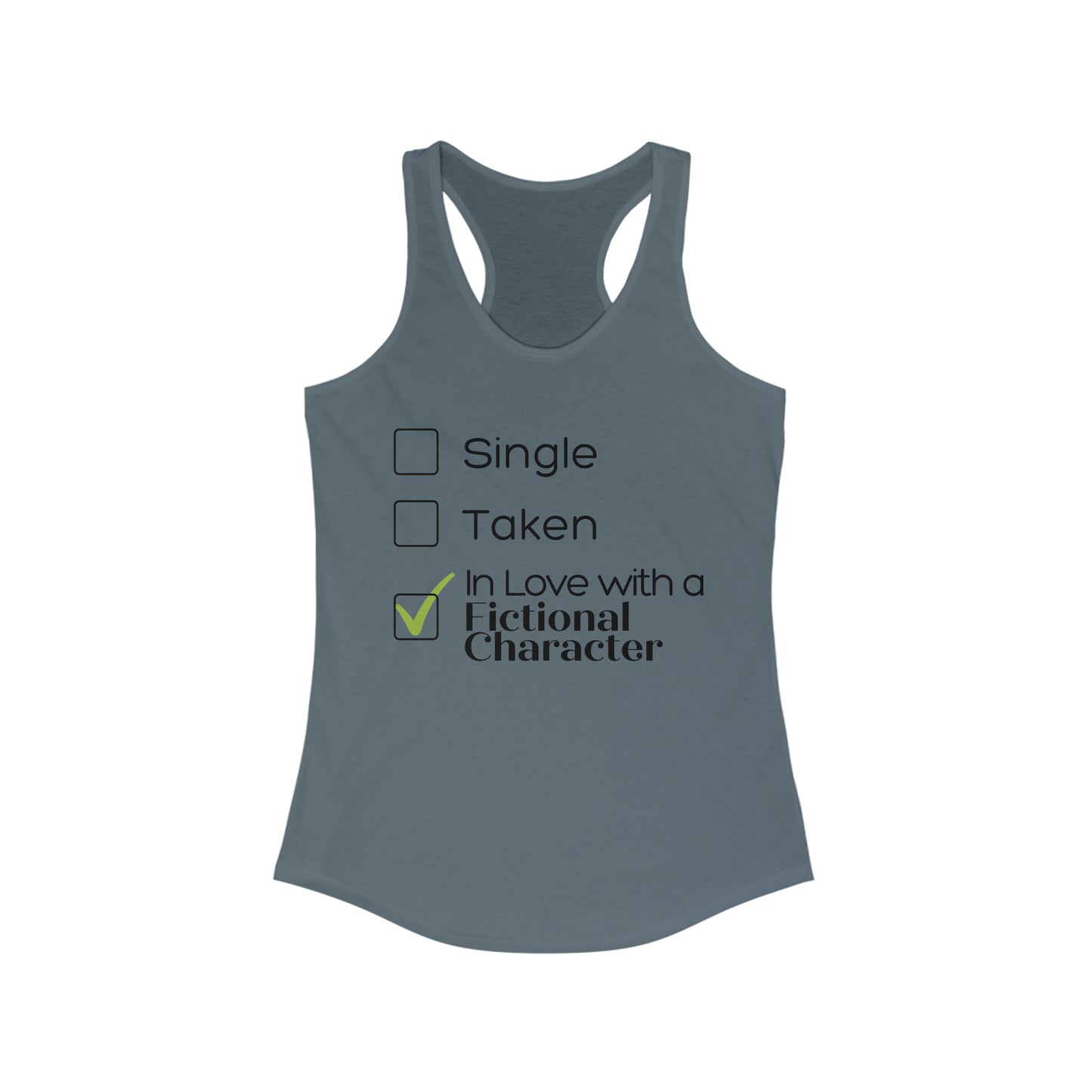 In Love w/ Fictional Character Racerback Tank