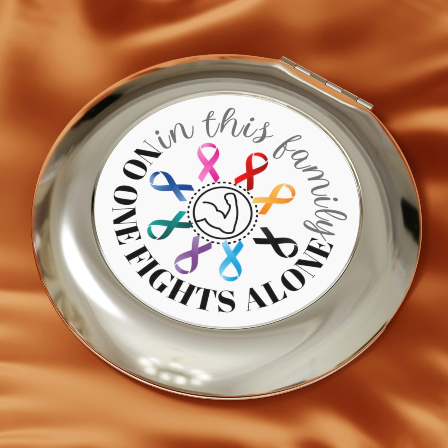 Family Strength Cancer Ribbons Compact Travel Mirror