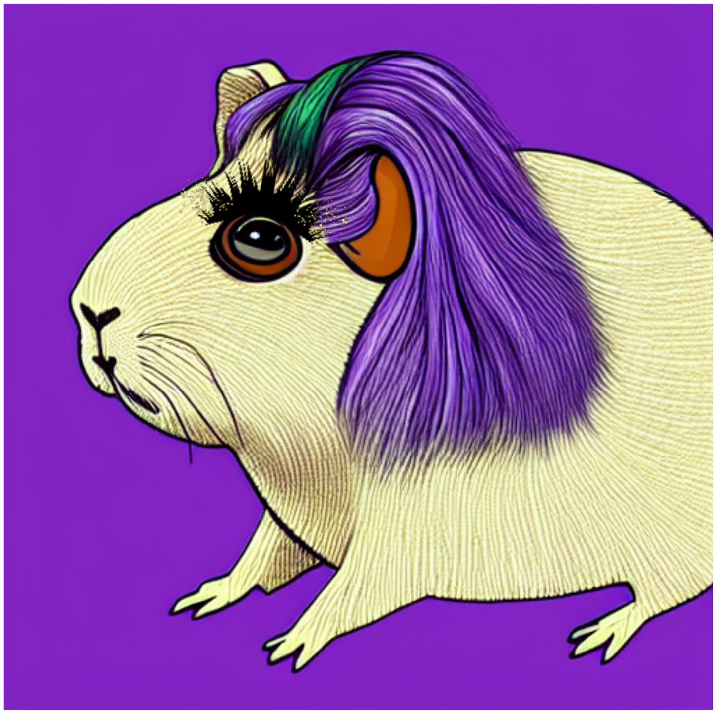 Punk Rock Guinea Pig Sticker