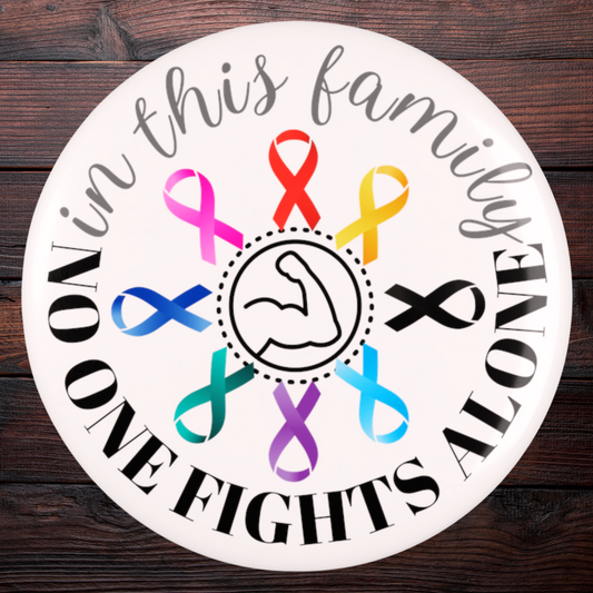 Family Strength Cancer Ribbons Round Sticker