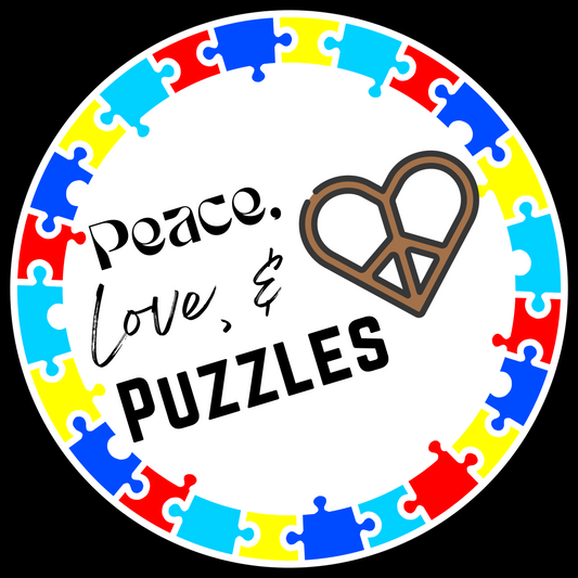 Peace, Love, & Puzzles Sticker