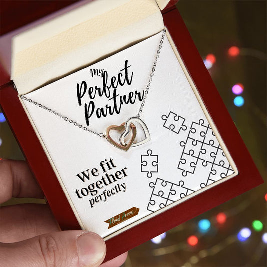 Perfect Partner, Puzzler Perfect Fit Interlocking Hearts Necklace