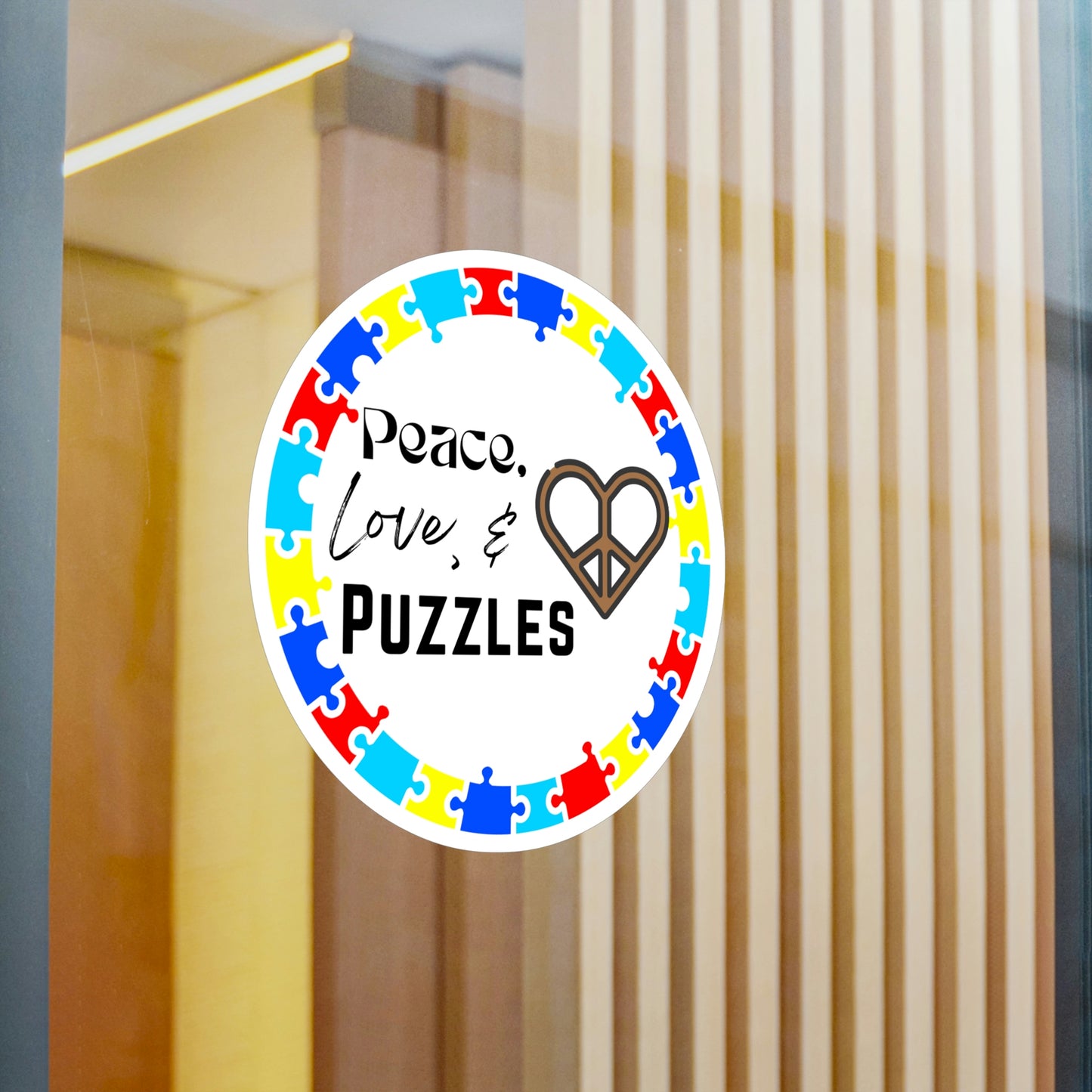 Peace, Love, & Puzzles Sticker