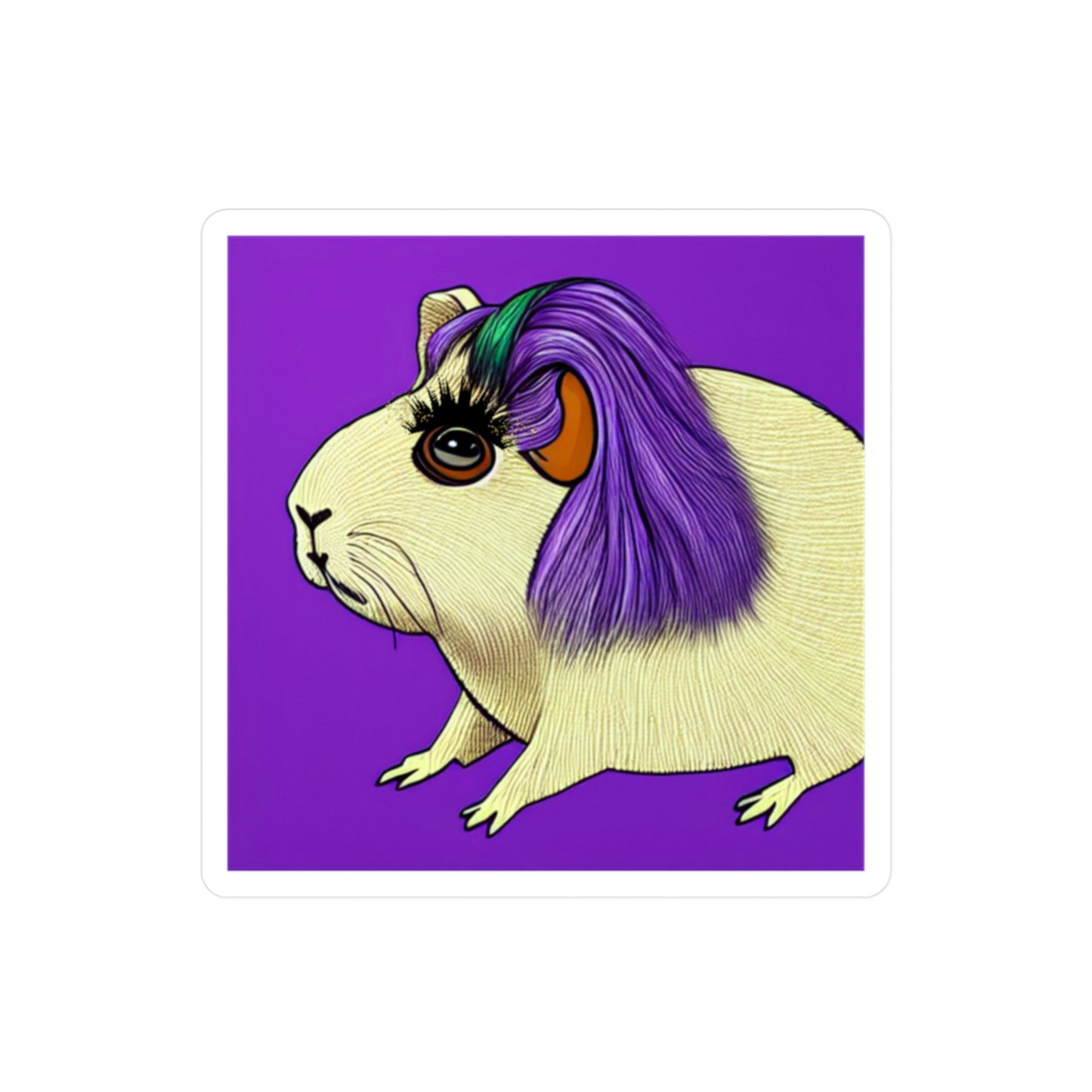 Punk Rock Guinea Pig Sticker